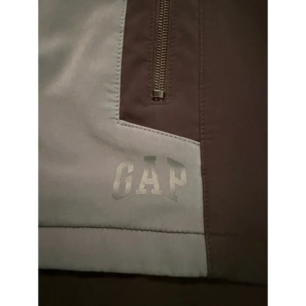 Gap Mens Softshell Jacket Black Grey Full Zip Fleece Lined Colorblock‎ Large